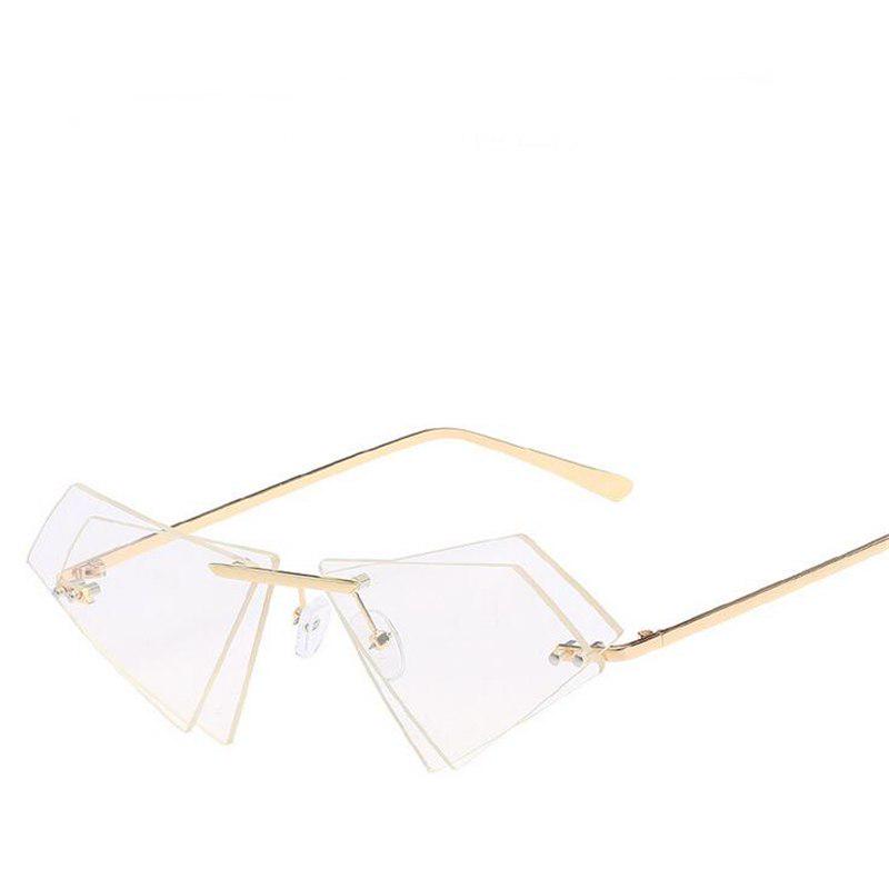 WTEMPO   New Double-layer Triangular Ocean Sunglasses Women Brand Designer Simple Vintage Sunglass