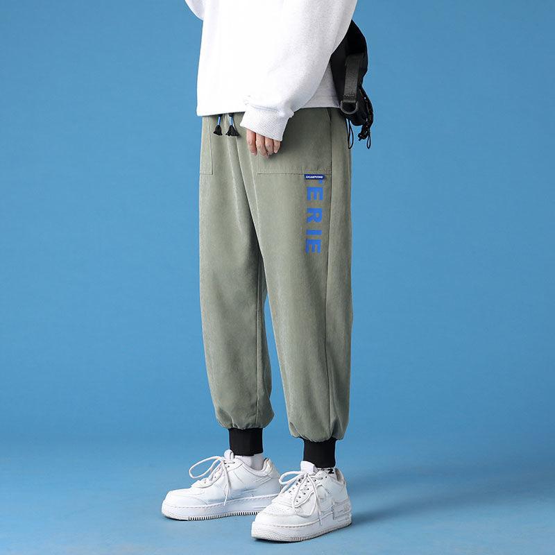 Men's Spring and Autumn Casual Pants Trendy Loose-fitting Sports Pants All-match Cropped Trousers