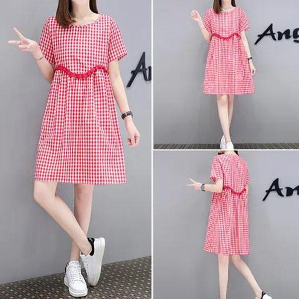 Summer Plus Size Loose Dress Casual Comfortable Dress Ethnic Short Sleeve Dresses Pregnant Women Can Wear