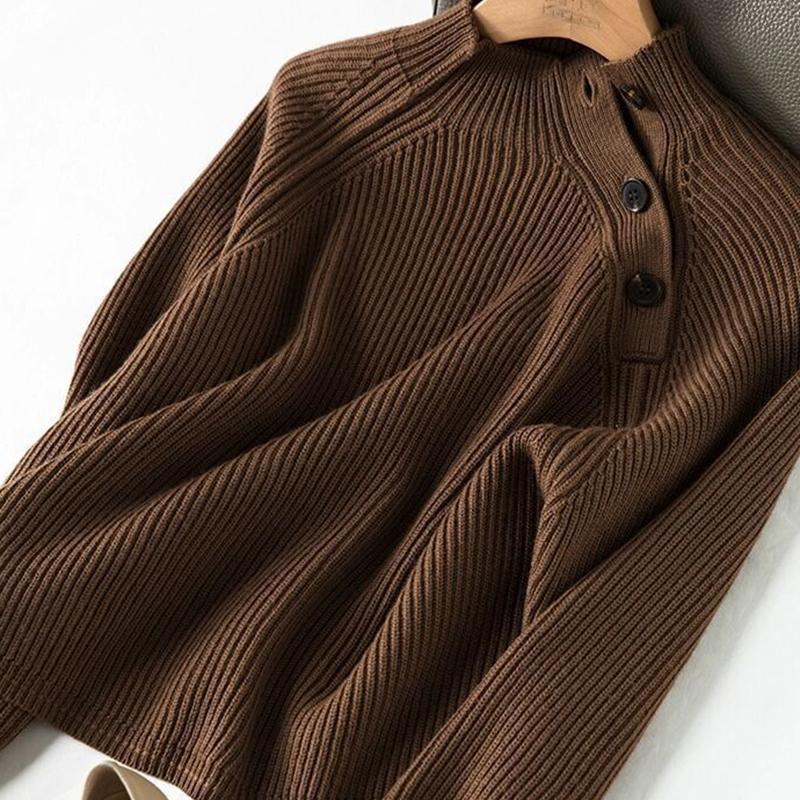 Loose O-Necck Sweaters Women's Fashion Base Knitted Sweater Women Fall Winter New Style Outer Wear Blouse Tops