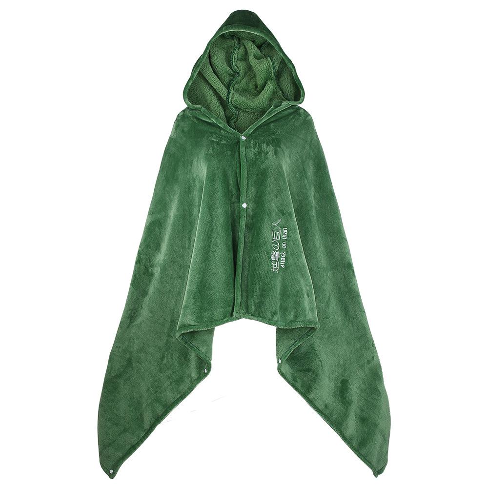 Attack on Titan Hoodie Cape Plush Blanket Anime Throw Shingeki No Kyojin Scouting Legion Cosplay Cloak Anime Blanket