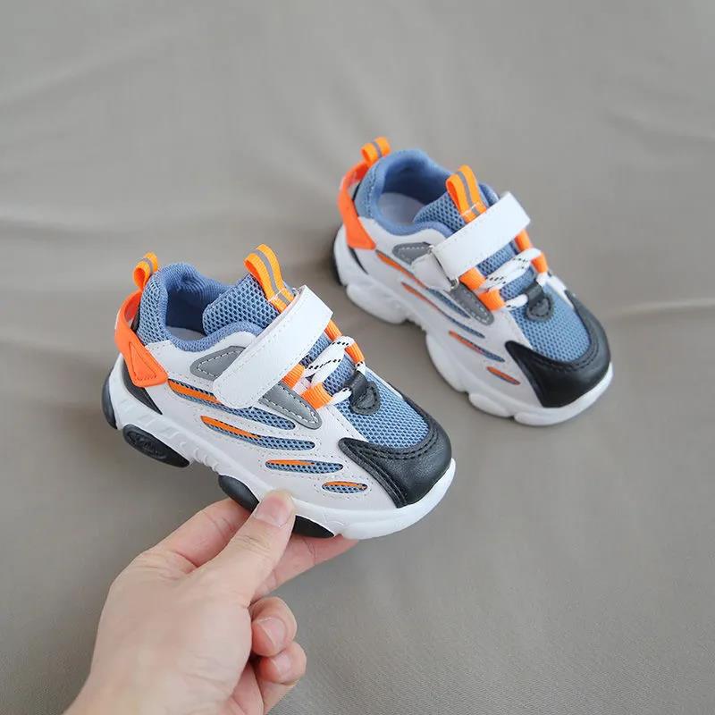 Children's Spring and Summer Mesh Shoes Soft Sole Flat Casual Shoes Boys and Girls Anti-slip Outdoor Light Sport Shoes