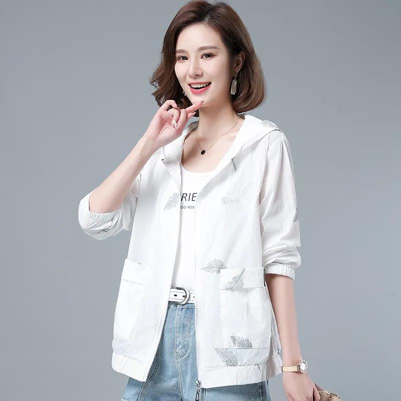 Spring Autumn Large Size 3XL Hooded Windbreaker Coats Women's Trench Coat 2021 New Thin Female Coat Casual Outerwear