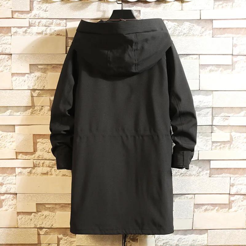 Mid-length Windbreaker Men's Coat Spring and Autumn 2021 New Trend Loose Large Size Youth Jacket