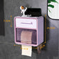 Toilet Tissue Box Draw Paper Box Bathroom Wall-mounted Punch-free Paper Box Toilet Paper Storage Box Toilet Paper Box Waterproof