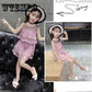 Children Clothing Sets Summer Girls Chiffon Blouse Shirt + Short Pants Outfits 2pcs