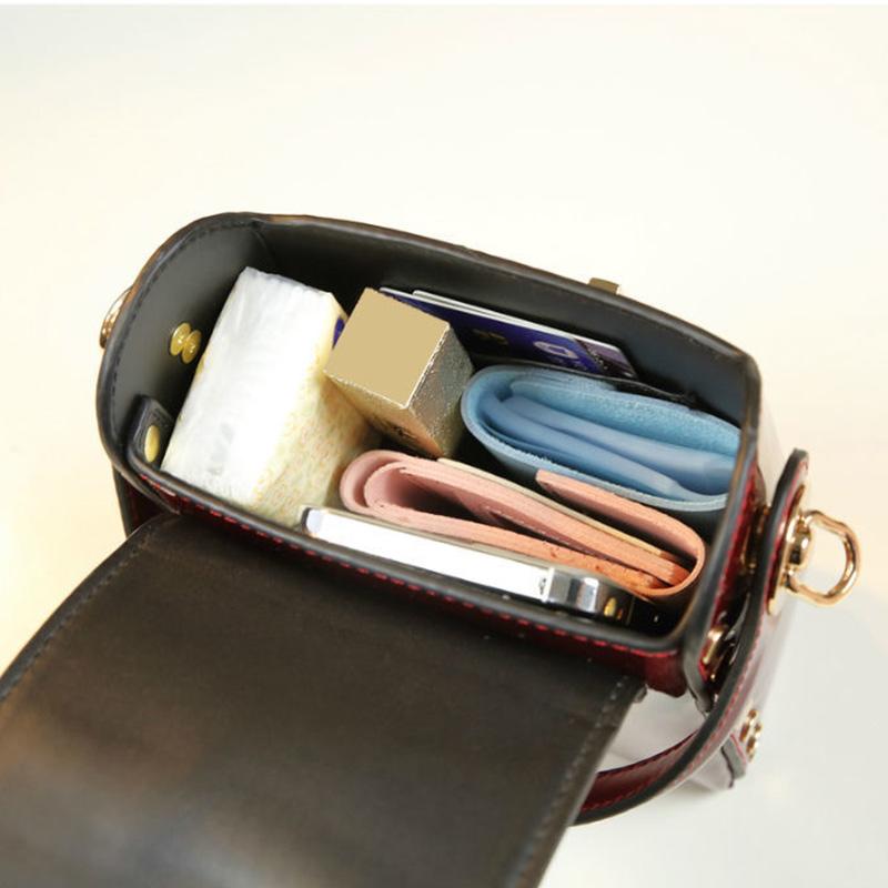 Small Leather Bag, Fashion Trend, Female Bag, Mobile Phone Bag, Mini Satchel, All-match Western-style Patent Leather Handbag
