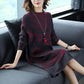 Autumn and Winter Elegant Temperament Bottoming Shirt Loose Jacquard Knitted Dress Mid-length Over The Knee Sweater Skirt