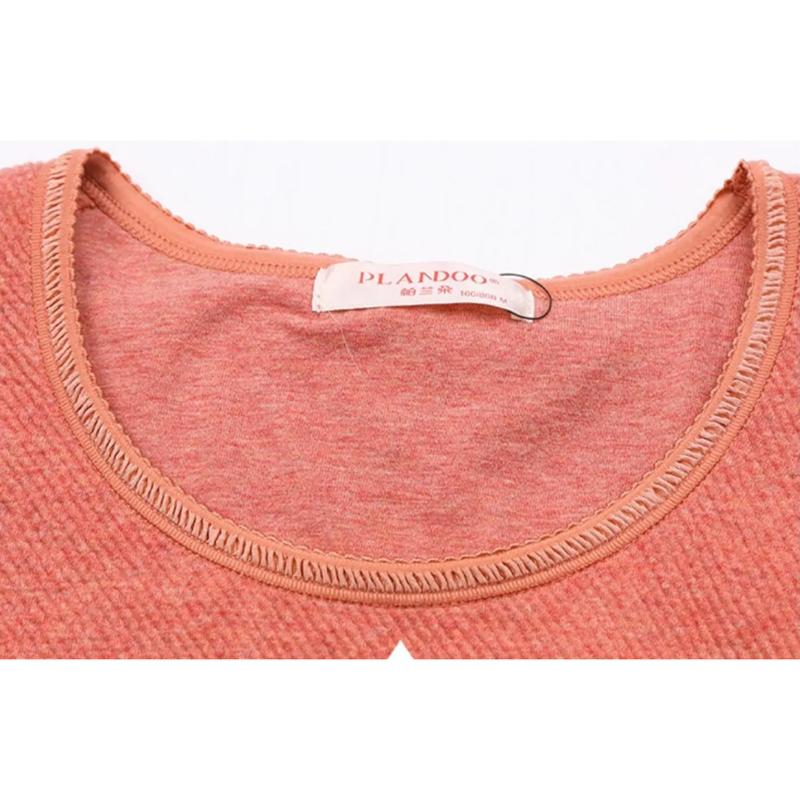 Women's Thermal Underwear Body Temperature Underwear Cotton Wool Thick Autumn and Winter Round Neck Bodysuit Long Sleeves Warm Pajamas Slim Trousers