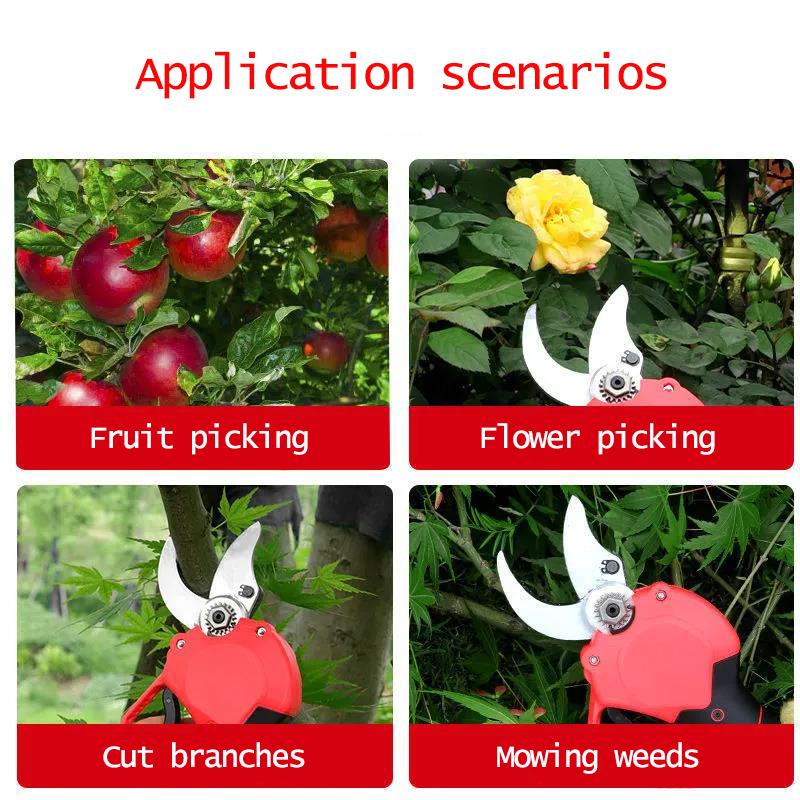 88VF Cordless Electric Pruning Shears Rechargeable Scissors Branch Scissors Handheld Garden Tools with Toolbox