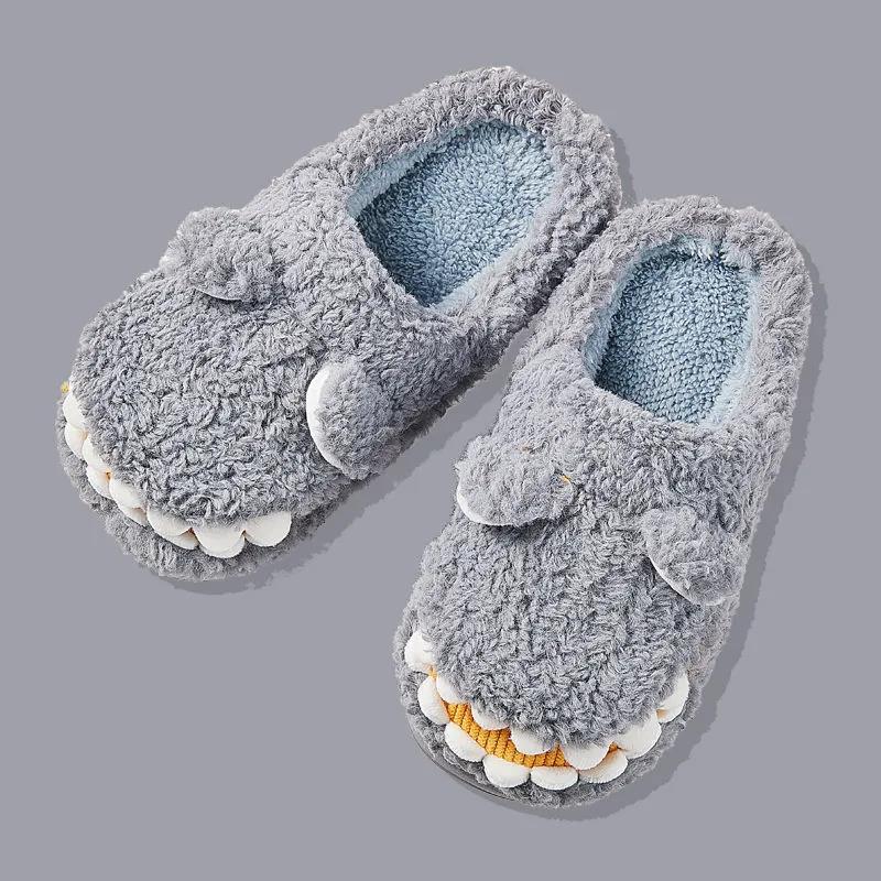 Cotton Slippers Indoor Anti-skid Wool Children's Cotton Shoes Bag Heel Home Shoes In Winter A Family of Three