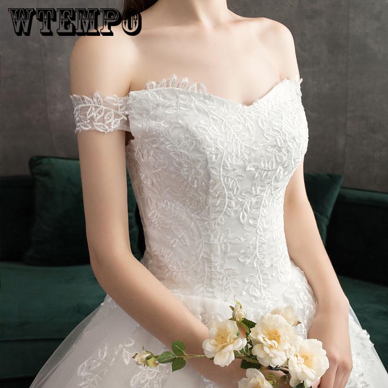 Off-shoulder Tulle Wedding Dresses A Line Floor Length Sleeveless Bridal Dress Vestido De Noiva