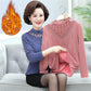 Autumn and Winter Plus Velvet Thick Lace Half Turtleneck Bottoming Shirt Loose Warm Large Size Sweater for Women