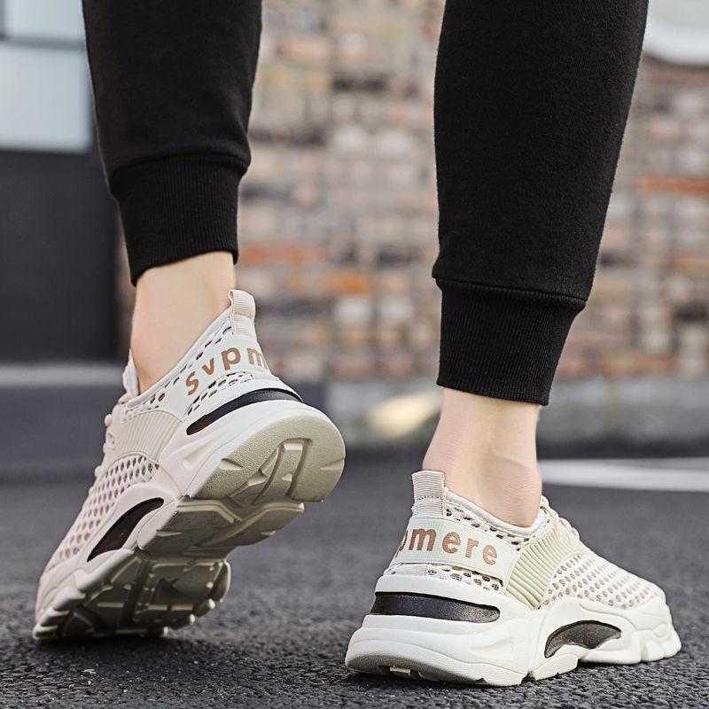 Summer Thin Sports Shoes Men's Breathable Mesh Surface Trend Casual All-match Light Running Shoes