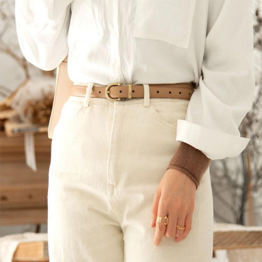Belt Women's Fashion All-match Jeans Learn Fine Women's Decorative Leather Belt
