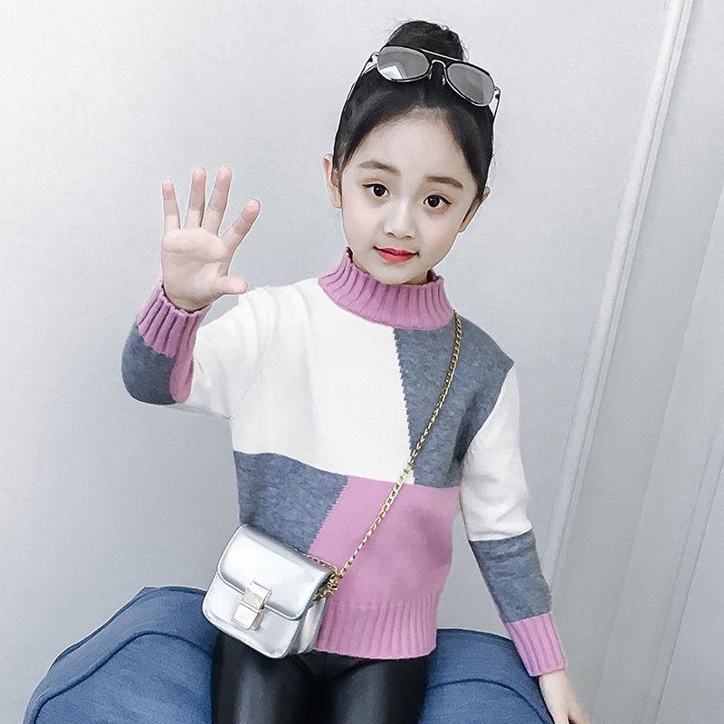Little Girl Fashion Jacket Autumn and Winter Long-sleeved Hooded Sweater Children Loose Knitwear