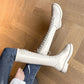 Soft Leather Boots 2021 Autumn and Winter Knight Boots Tall But Knee Boots Are Thin Martin Boots