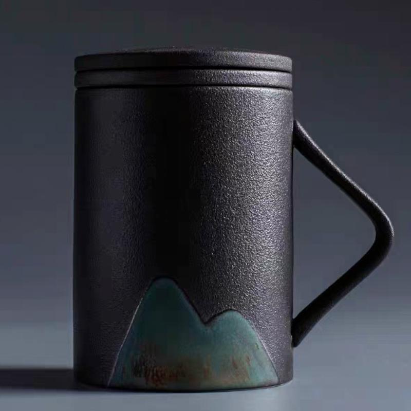 Mountain Design Ceramic Tea Mugs with Filter Ceramic Coffee Cup Chinese Tea Cup 400ml