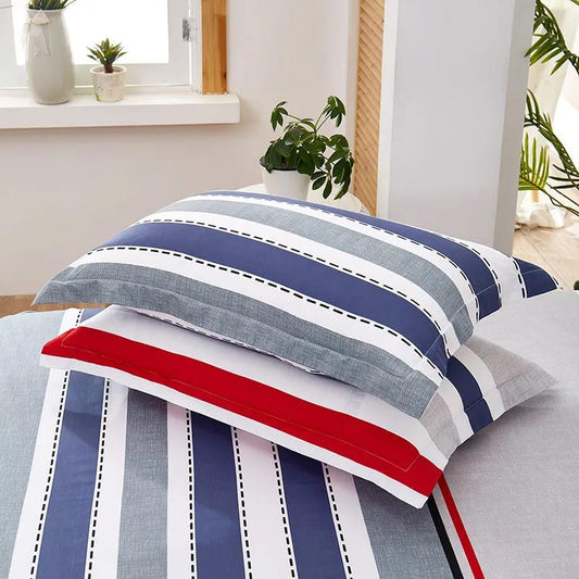 Pure Cotton Twill Pillowcases A Pair of Student Dormitory Simple Printing Pillowcases Double Bedroom Pillowcases