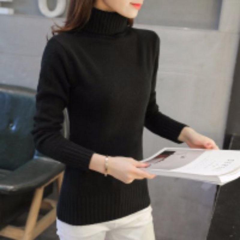 Autumn and Winter Thick Solid Color Sweater Turtleneck Pullover All-match Shirt Long-sleeved Knitted Bottoming Shirt