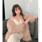 Winter and Spring Fashion Imitation Raccoon Fur Woven Fur Coat Female Mid-length Haining Fur Coat