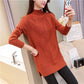Regular Mid-length Base Sweater Women Loose Slim Fit Half High Neck Large Size Sweater Coat