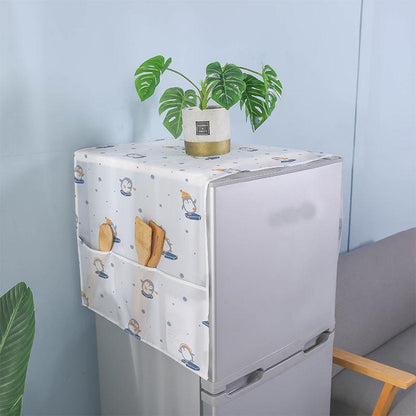 Print Dust Covers Washing Machine Covers Refrigerator Organizer Fridge Dust Cover with Pocket Home Decor
