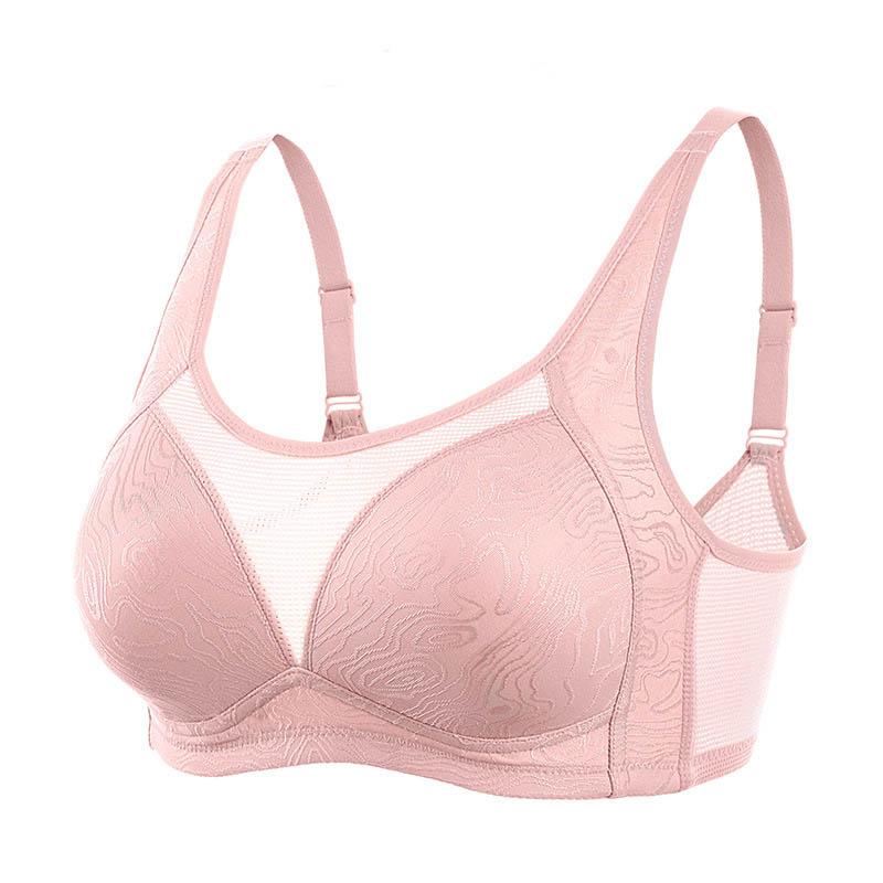 Women Thin No Steel Ring Large Size Anti-Sagging Glossy Fashion Style Top Support Breathable Sports Yoga Sweat-absorbing Soft and Comfortable Bra