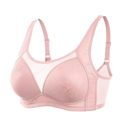 Women Thin No Steel Ring Large Size Anti-Sagging Glossy Fashion Style Top Support Breathable Sports Yoga Sweat-absorbing Soft and Comfortable Bra