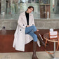 Fashion Women's Mid-length Woolen Coat Knee-length Waist Hepburn Style Thick Woolen Coat