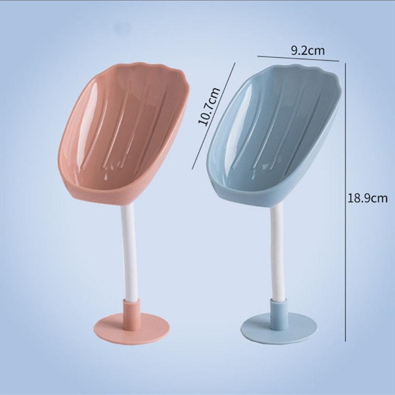 2PC Bathroom Creative Soap Box Multi-function Rotating Drainage Storage Rack Kitchen Storage Soap Dish