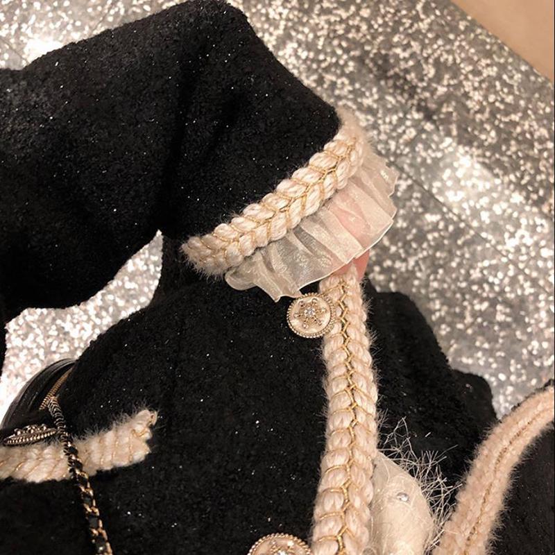French Style Small Fragrance Coat Women's Spring and Autumn All-match Ladies Short Tops Outer Wear Ladies Long-sleeved Warm Coat Casual Loose