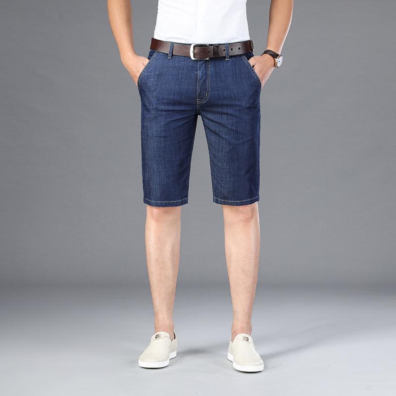 Summer Thin Denim Shorts Stretch Straight Five-point Jeans