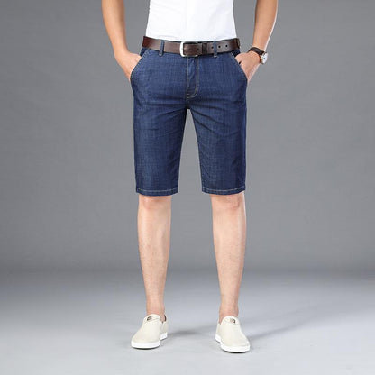 Summer Thin Denim Shorts Stretch Straight Five-point Jeans
