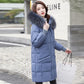 Women's Solid Color Down Jacket Mid-length Korean Loose Thick Coat Warm Cotton Coat Big Fur Collar Winter Clothes Quilted Coat