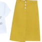 Fashion Skirt Summer Women Skirt Cotton Single-breasted Green Skirt Plus Size Casual Skirts Pocket Sexy Skirts Women