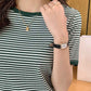 Short-sleeved Women's T-shirt Top Bottoming Shirt Loose Half-sleeve Striped T-shirt