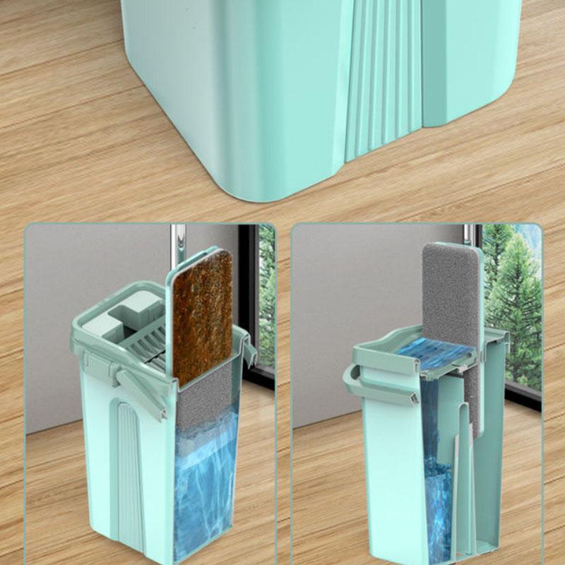 Thickened Hand-washing Mop Lazy Mopping Artifact Household Scraper Dry and Wet Separation Flat Mop with One Mop