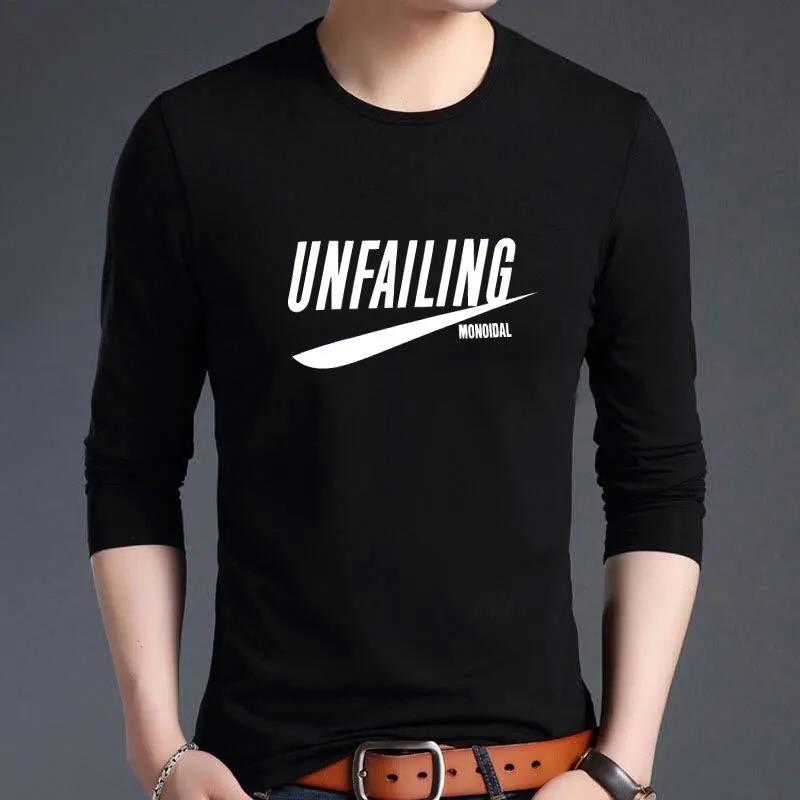 Autumn Men's Long-sleeved T-shirt Bottoming Shirt Slim Trend Printing Top Student T-shirt Round Neck Pullover