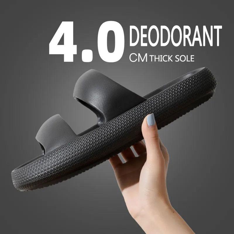 Unisex Slippers Women's Outer Wear Stepping on Shit Touching Flip-flops Bath Non-slip Thick Bottom Sandals Summer Men's Slippers