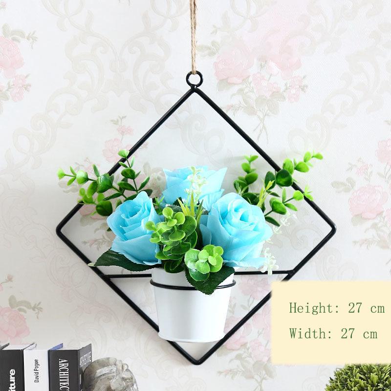 Pendant Simulation Floral Potted Plant Home Hanging Wall Hanging Decoration Artificial Flower Wall Plastic Flower Basket Living Room Wall Decoration