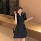 Temperament Goddess Fan Dress Women's Summer Dress New Korean Version of The Waist Was Thin Short-sleeved Suit Skirt Trendy A-line Skirt
