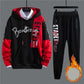 Teen Trendy Sweater Suit Hooded Pullovers and Casual Pants Men Sports Suit Campus Clothing