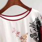 Ice Silk Fabric Printing Plus Size Women's Summer Short-sleeved Top Women's Summer Loose Cover Belly Was Thin