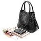 Genuine Leather Cowhide Soft Leather Crocodile Pattern Portable Handbags European and American Fashion Atmospheric Casual Shoulder Bag