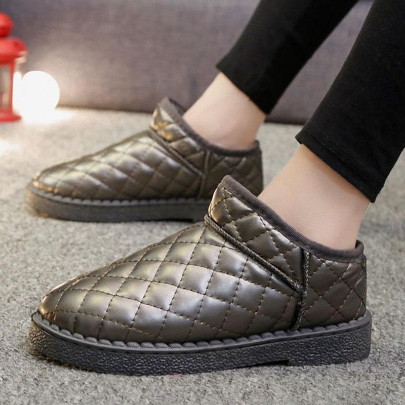 Women's Snow Boots Winter Warm Plus Velvet Flat Shoes Waterproof Non-slip Warm Ankle Boot Short Boots