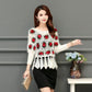 Fall/winter Women Crocheted Knit Jumper Short Pullover Batwing Sweater  Round Neck Mohair Sweater Outwear