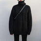 Autumn Retro Twist Sweater Outer Wear Women's Loose Mid-length Lazy High Neck Knitted Sweater