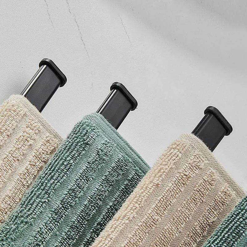 30cm Towel Rack Rotating 3 Bar Bathroom Shelf Rack Towel Bar Bathroom Artifact Hanging Towel Rack Hook
