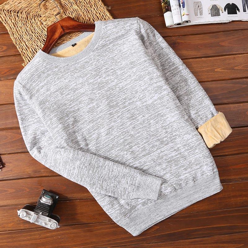Winter Men's Plush Thick Sweater Korean Slim Thick Warm Sweater V-neck Slim All-match Clothes